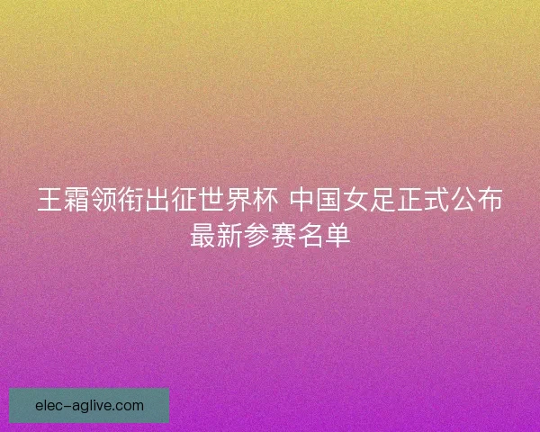 王霜领衔出征世界杯 中国女足正式公布最新参赛名单
