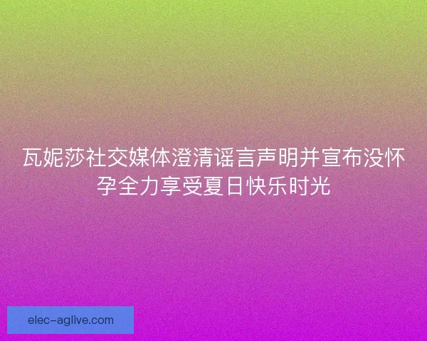 瓦妮莎社交媒体澄清谣言声明并宣布没怀孕全力享受夏日快乐时光