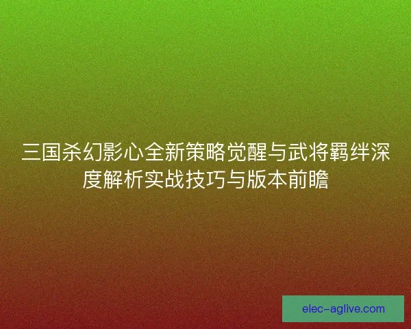 三国杀幻影心全新策略觉醒与武将羁绊深度解析实战技巧与版本前瞻
