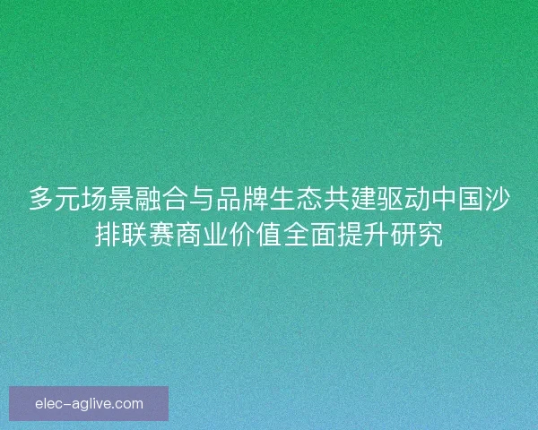 多元场景融合与品牌生态共建驱动中国沙排联赛商业价值全面提升研究