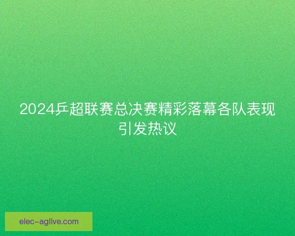 2024乒超联赛总决赛精彩落幕各队表现引发热议